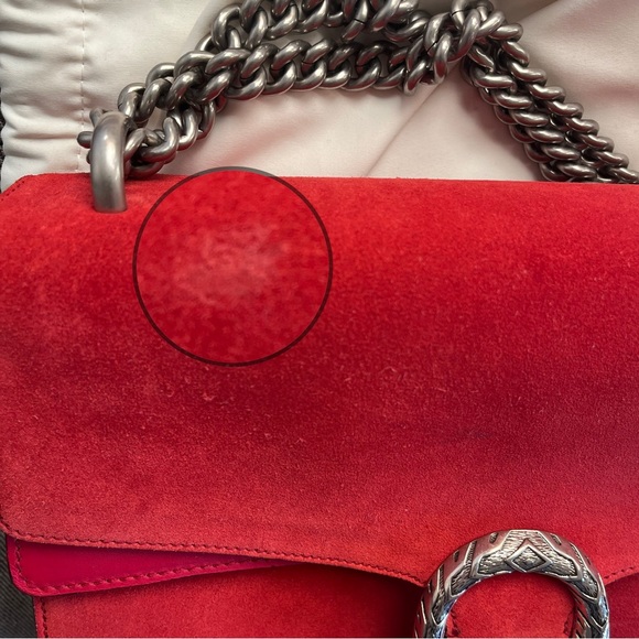 Gucci Red Suede Large Dionysus Shoulder Bag - Picture 17 of 17